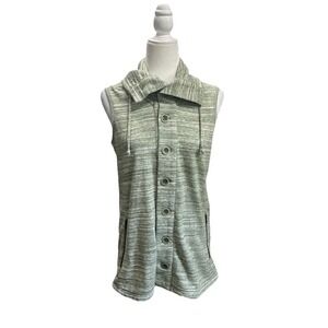 Matilda Jane Size XS Green Heather Vest Outdoors Hiking Camping Zip Pockets
